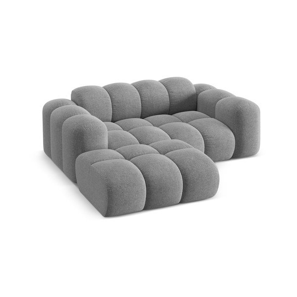 Šviesiai pilkos spalvos iš šenilinio audinio kampinė sofa (su kairiuoju kampu/su gultu) Treno – Cosmopolitan Design-image-2