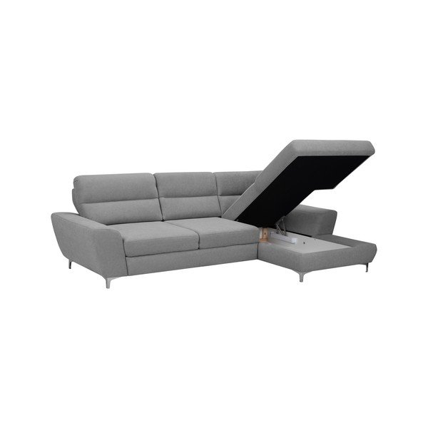 Šviesiai pilka "Windsor & Co Sofas Omega" sofa lova, dešinysis kampas-image-4