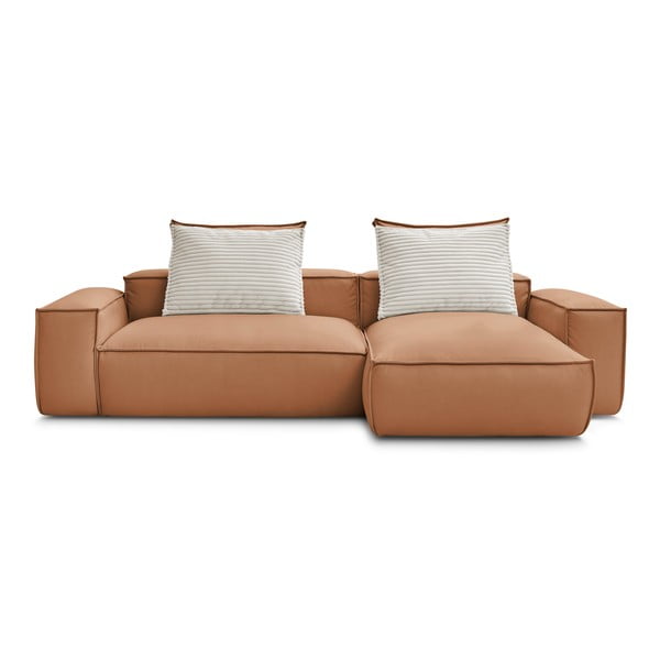 Iš dirbtinės odos kampinė sofa rudos spalvos (kintama) Boheme – Bobochic Paris