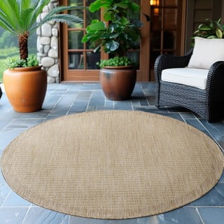 Apvalios formos lauko kilimas smėlio spalvos ø 120 cm Giza – Ayyildiz Carpets