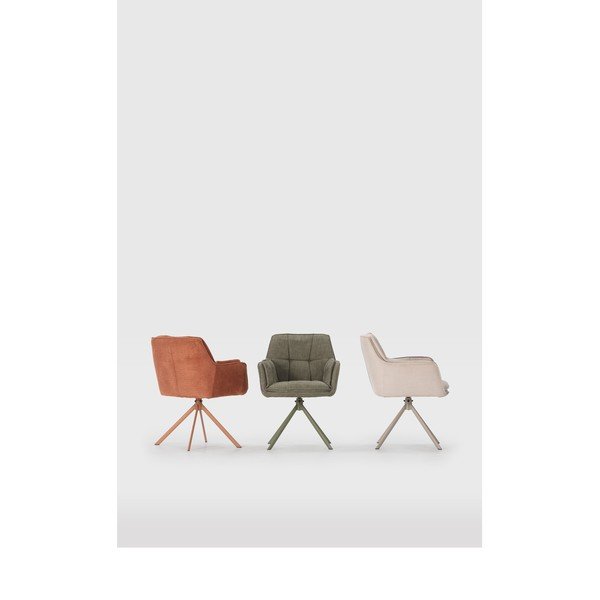 Terakotos spalvos iš audinio valgomojo kėdžių komplektas 2 vnt. Keiko – Marckeric-image-1