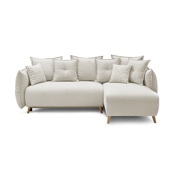 Sulankstoma ((modulinė)) kampinė sofa kreminės spalvos Nessa – Bobochic Paris-image-3