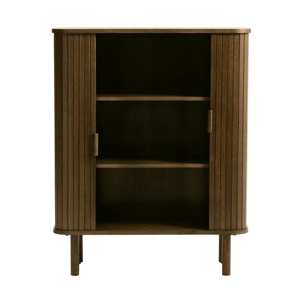 Spintelė rudos spalvos iš ąžuolo su stumdomomis durimis 113x90 cm Cavo – Unique Furniture-image-3