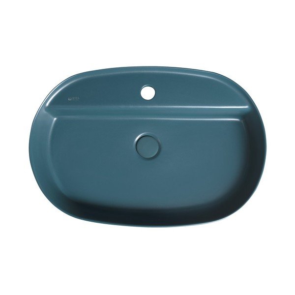 Iš keramikos praustuvas smaragdinės spalvos 60x40 cm Infinity Oval – Sapho-image-1