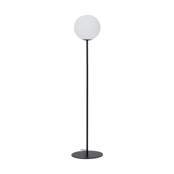 Baltos spalvos/juodos spalvos pastatomas šviestuvas (aukštis 165 cm) su stiklo gaubtu Brisia – Kave Home