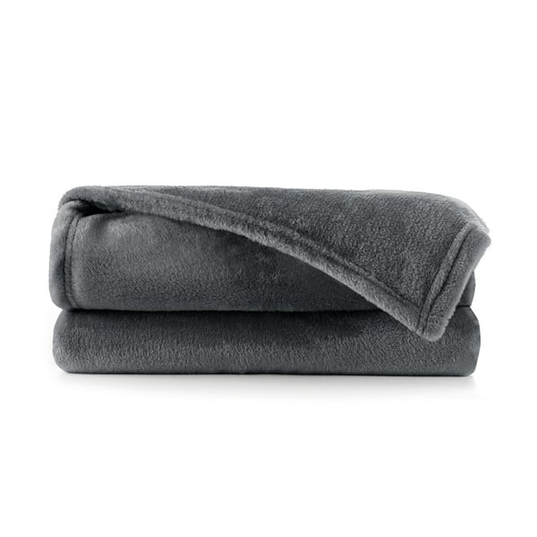 Tamsiai pilkas mikropluošto pledas DecoKing Mic, 70 x 150 cm-image-2