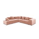 Rožinė aksominė kampinė sofa (kintama) Rome Velvet - Cosmopolitan Design