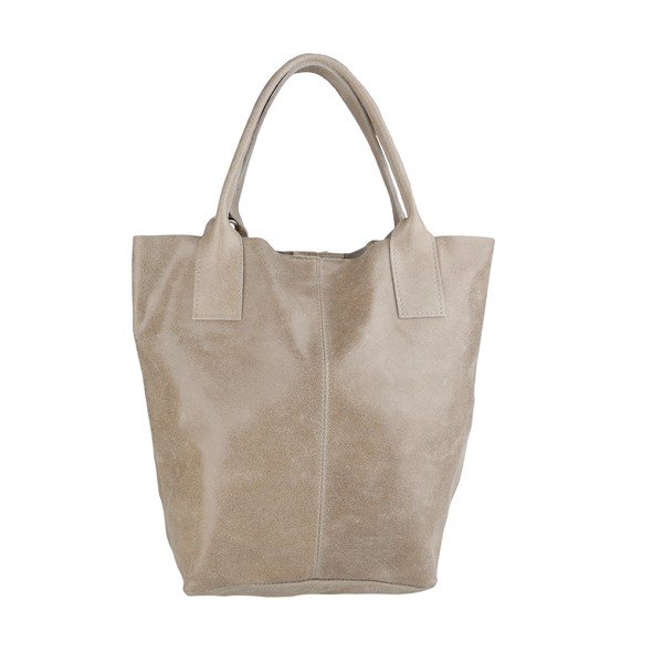 Smėlio spalvos odinė rankinė Chicca Borse Tote Moe-image-2