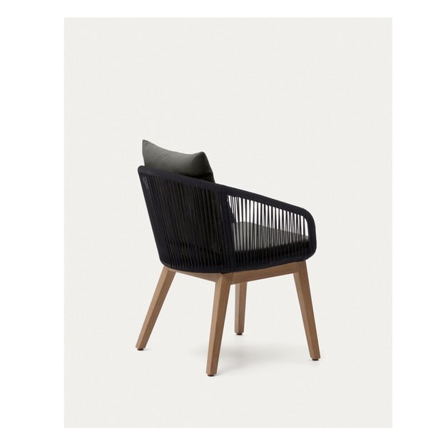 Juodos spalvos medžio masyvo sodo krėslas Portalo – Kave Home-image-1