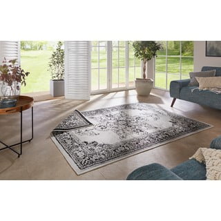 Juodos ir kreminės spalvos dvipusis lauko kilimas NORTHRUGS Borbon, 80 x 150 cm