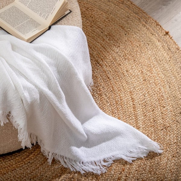 Iš perdirbtos medvilnės lovatiesė baltos spalvos 260x280 cm Spike – Ixia-image-1