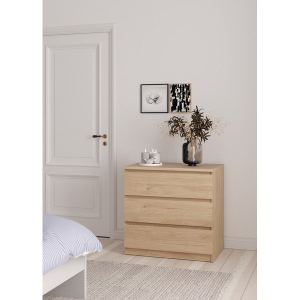 Natūralios spalvos šoninė spintelė iš ąžuolo 77x76x50 cm Naia – Tvilum-image-1