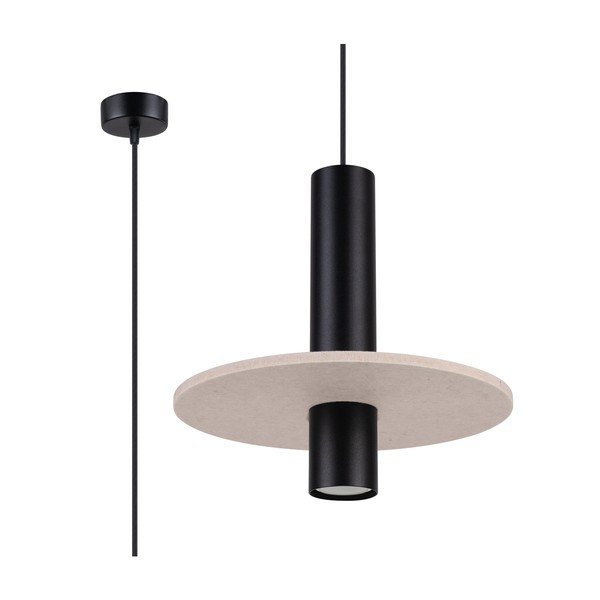 Juodos spalvos/smėlio spalvos iš metalo kabantis šviestuvas ø 30 cm Olisa – Sollux-image-4
