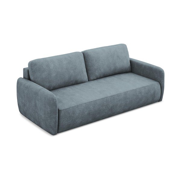 Pilkai mėlynos spalvos iš šenilinio audinio sulankstoma/su sandėliavimo vieta sofa 218 cm Lilo – Makamii-image-4