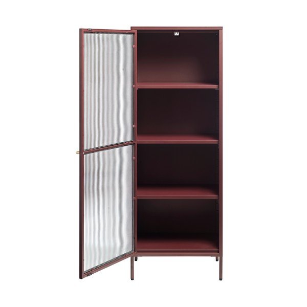Iš metalo vitrina raudonos spalvos 58x160 cm Bronco – Unique Furniture-image-2