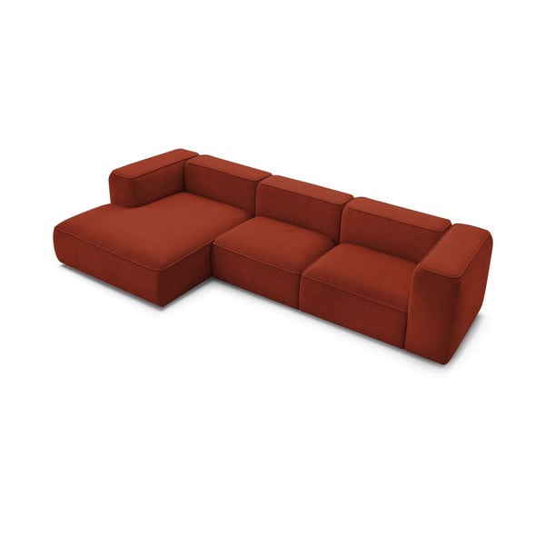 Iš boucle kampinė sofa raudonos plytų spalvos (su kairiuoju kampu) Zephyr – Bobochic Paris-image-4