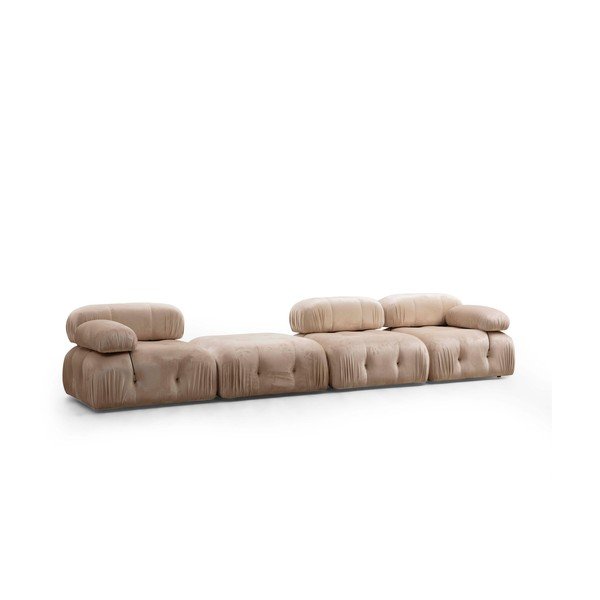 Iš velveto kampinė sofa smėlio spalvos (kintama) Bubble – Artie-image-2