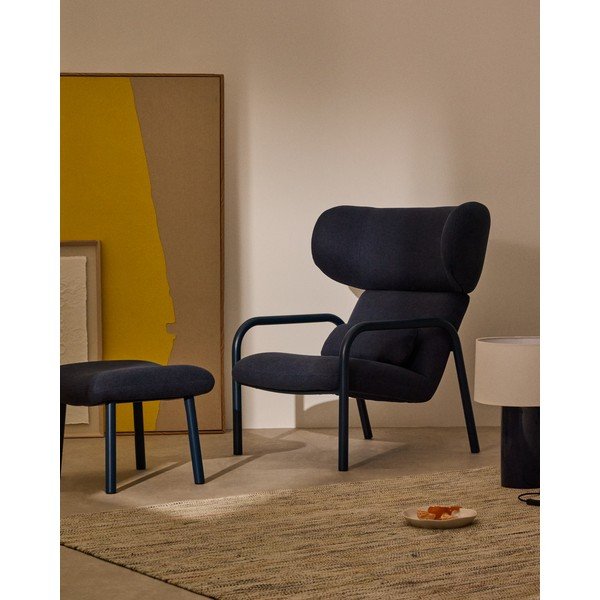 Tamsiai mėlynos spalvos taburetė Inari – Kave Home-image-1