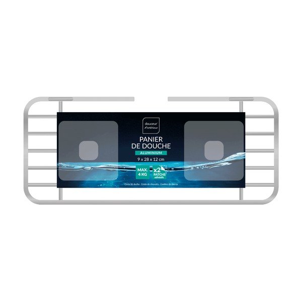 Su montavimu be gręžimo blizgios sidabrinės spalvos iš aliuminio vonios lentyna Filaire Aluminium – douceur d'intérieur-image-2