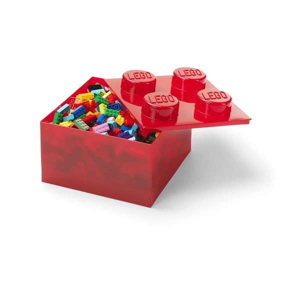 Raudonos spalvos iš plastiko vaikiška daiktadėžė 25x25x18 cm – LEGO®-image-2