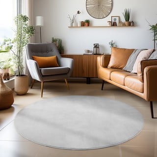 Skalbiamas apvalios formos kilimas šviesiai pilkos spalvos ø 200 cm Sky – Ayyildiz Carpets