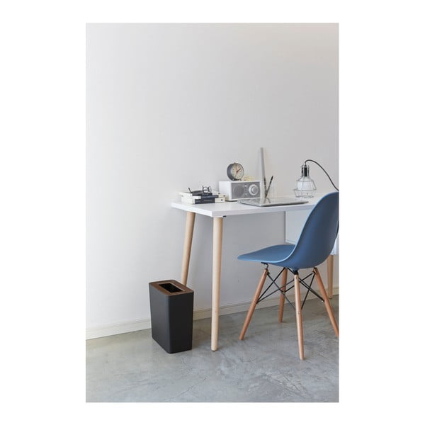 Juodos spalvos iš plieno šiukšliadėžė biurui 10 l Rin – YAMAZAKI-image-2