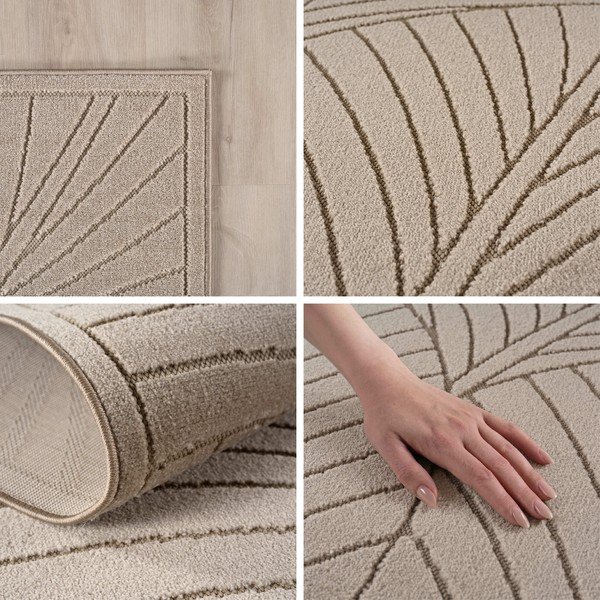 Smėlio spalvos apvalios formos lauko ir vidaus kilimas ø 160 cm Nova 1203 – Ayyildiz Carpets-image-2