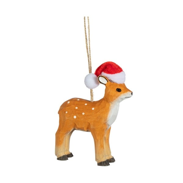 Iš medienos rankų darbo eglutės papuošimas 10 cm Deer – Sass & Belle