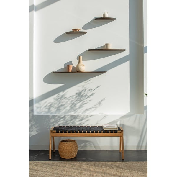 Iš ąžuolo masyvo sieninė lentyna rudos spalvos 100 cm Mu – Gazzda-image-4