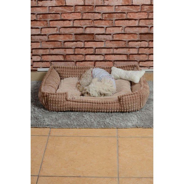 Smėlio spalvos pliušinis gultas Nest - Lydia&Co-image-2