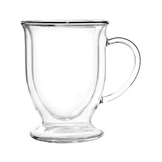 2 dvigubų stiklo latte kavos puodelių rinkinys Vialli Design, 250 ml