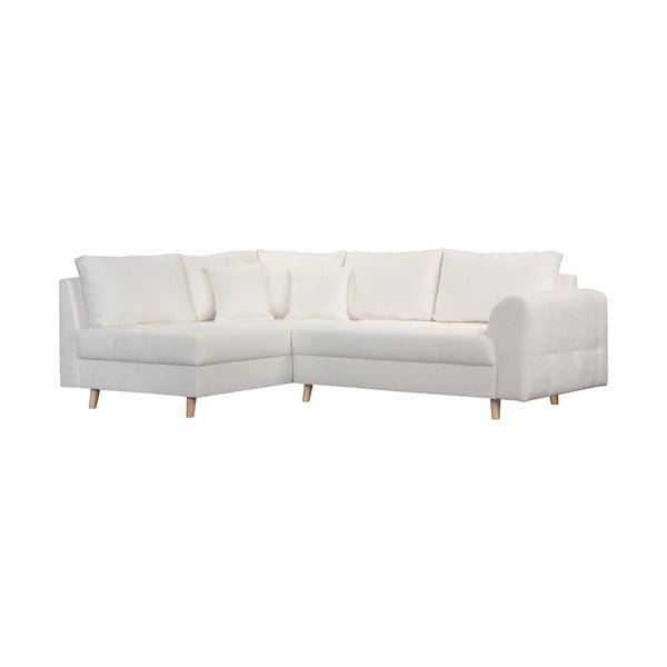 Kampinė sofa baltos spalvos iš boucle (su kairiuoju kampu) Ariella – Ropez-image-2