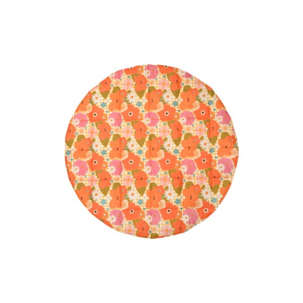 Oranžinis vaikų žaidimų kilimėlis Picnic with Flowers - Moi Mili