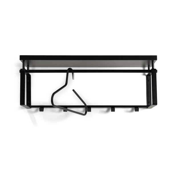 Juodos spalvos iš metalo sieninė lentyna su lentyna 70 cm Rex – Spinder Design-image-2