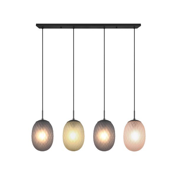 Matinės juodos spalvos kabantis šviestuvas su stiklo gaubtu Facette – Trio-image-4