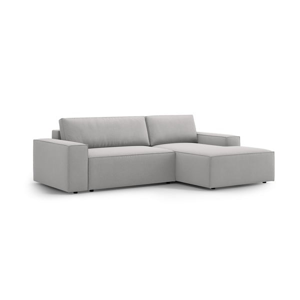 Sulankstoma kampinė sofa šviesiai pilkos spalvos (su dešiniuoju kampu) Jodie – Micadoni Home-image-3