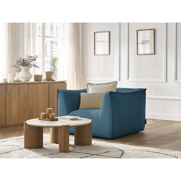 Mėlynos spalvos krėslas iš kordinio velveto Giorgia – Bobochic Paris-image-4