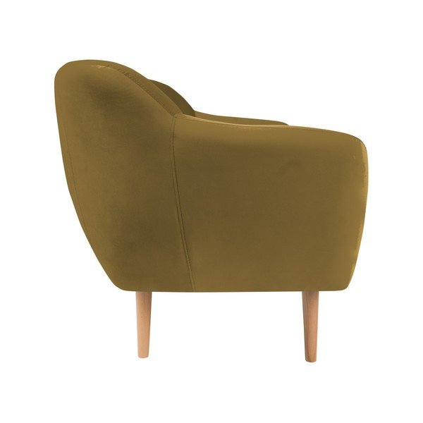 Garstyčių geltonos spalvos dviejų vietų sofa Mazzini Sofas Benito-image-3