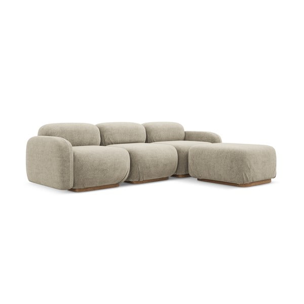 Smėlio spalvos iš boucle modulinė kampinė sofa Ailani – Makamii-image-2