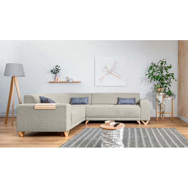 Smėlio spalvos sulankstoma/su sandėliavimo vieta kampinė sofa (su kairiuoju kampu/„L“ formos) Classy Sophie – Miuform-image-1
