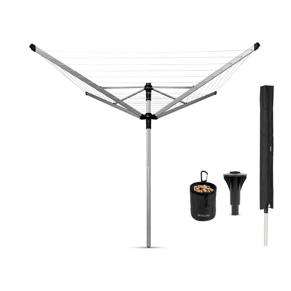 Sidabrinės spalvos sodo skalbinių džiovykla 50 m Lift-o-Matic Advance – Brabantia