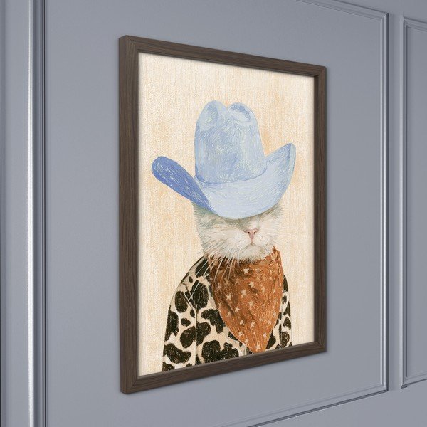 Spausdintas paveikslas su rėmeliu 30x40 cm Howdy Cat – Styler-image-1