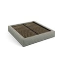 Žalios spalvos dvigulė lova audiniu dengta su sandėliavimo vieta/be galvūgalio su lovos grotelėmis 180x200 cm Simon – Micadoni 