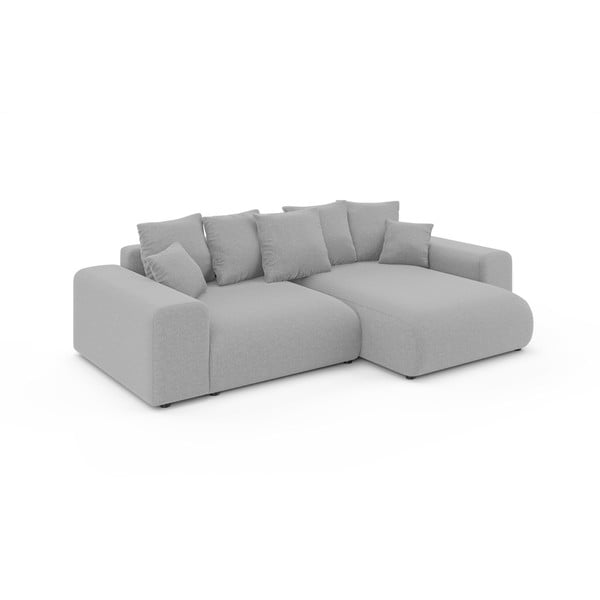 Šviesiai pilkos spalvos sulankstoma/su sandėliavimo vieta kampinė sofa (kintama) Luma – Ropez-image-2