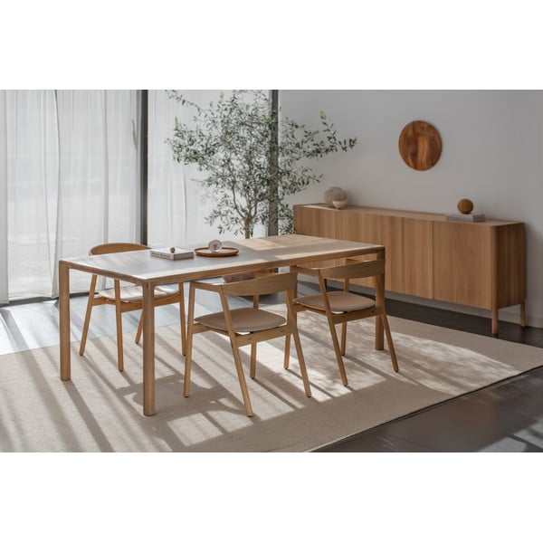 Valgomojo kėdė iš ąžuolo masyvo su pilka sėdyne Gazzda Muna-image-3