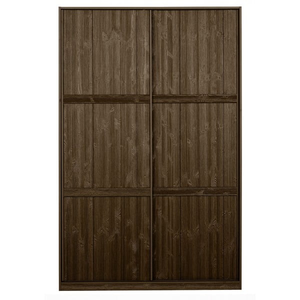 Iš pušies masyvo drabužių spinta rudos spalvos su stumdomomis durimis 139x215 cm Katoi – BePureHome