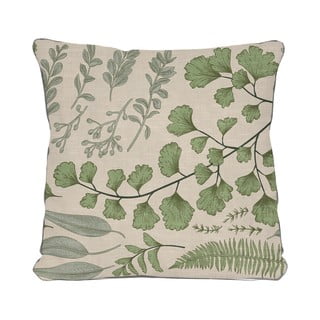 Smėlio spalvos pagalvėlė su lapų motyvu Linas Couture Botanical, 45 x 45 cm