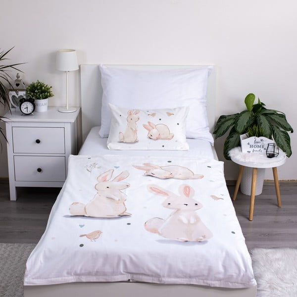 Iš medvilnės vaikiška patalynė vaikiškai lovai 100x135 cm Bunnies – Jerry Fabrics-image-1