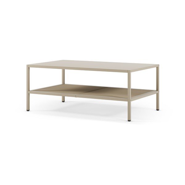 Kreminės spalvos iš metalo kavos staliukas 60x100 cm Fayna – Marckeric-image-3