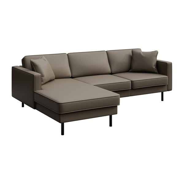 Kampinė sofa šviesiai rudos spalvos iš odos (su kairiuoju kampu) Kobo – MESONICA-image-2